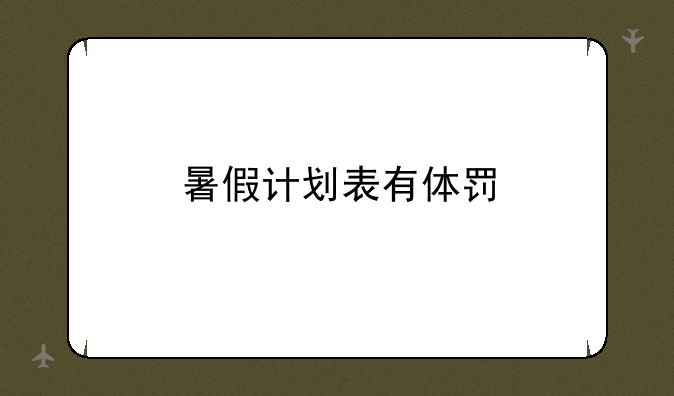 暑假计划表有体罚