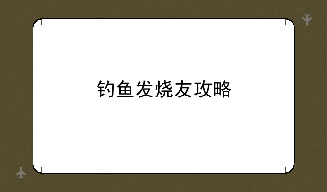 钓鱼发烧友攻略