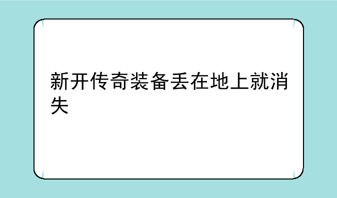 新开传奇装备丢在地上就消失