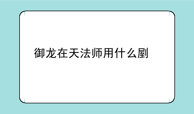 御龙在天法师用什么副将