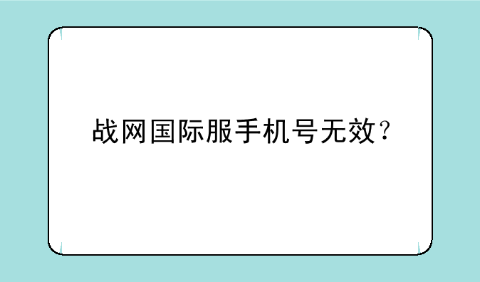 战网国际服手机号无效？