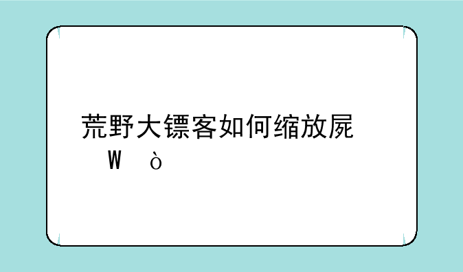 荒野大镖客如何缩放屏幕？