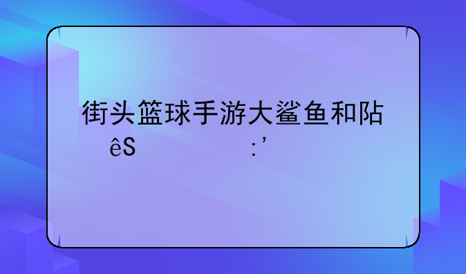 街头篮球手游大鲨鱼和阿五谁厉害