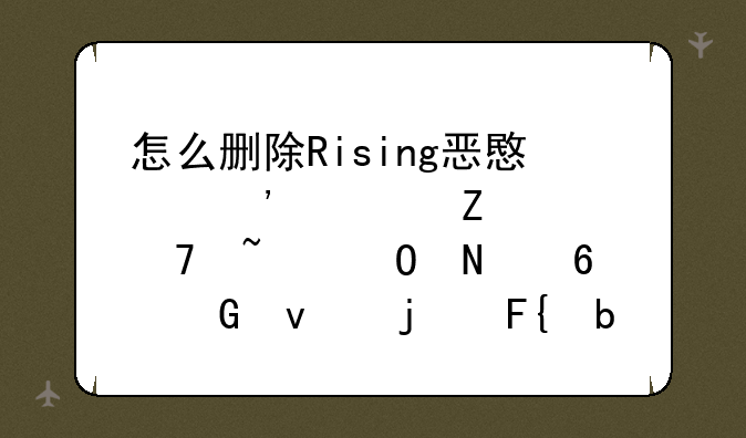 怎么删除Rising恶意安装文件不知道哪捆绑来的瑞星 ？
