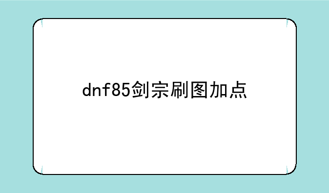 dnf85剑宗刷图加点