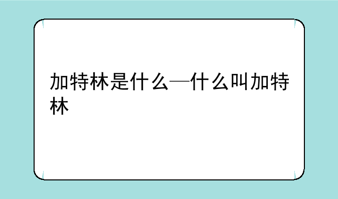 加特林是什么—什么叫加特林
