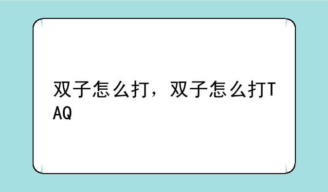 双子怎么打，双子怎么打TAQ